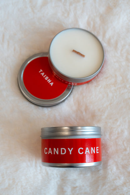 CANDY CANE - CANDLE TIN